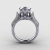 Natures Nouveau 14K White Gold CZ Wedding Ring Engagement Ring NN105-14KWGCZ-2