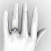 Natures Nouveau 14K White Gold CZ Wedding Ring Engagement Ring NN105-14KWGCZ-5
