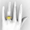14K Yellow Gold Yellow Sapphire Diamond Leaf and Mushroom Wedding Ring Engagement Ring NN103A-14KYGDYS-5