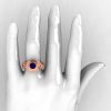14K Rose Gold Black Diamond Leaf and Mushroom Wedding Ring Engagement Ring NN103A-14KRGDBD-5