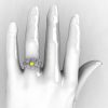 Natures Nouveau 14K White Gold Yellow Sapphire Flower Engagement Ring NN107S-14KWGYS-5