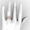 Modern 14K Rose Gold 1.0 CT White Sapphire Solitaire Engagement Ring Wedding Band Bridal Set R186S-14KRGWS-5