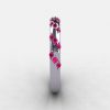 French Bridal 14K White Gold Pink Sapphire Wedding Band R185B-14KWGPS-3