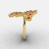 Natures Nouveau 14K Yellow Gold Rubies Leaf and Vine Wedding Ring NN112S-14KYGR-3