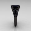 Modern Vintage 14K Black Gold 3.0 Carat Black Diamond Solitaire Ring R102-14KBGBDD-3