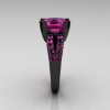 Modern Vintage 14K Black Gold 3.0 Carat Pink Sapphire Solitaire Ring R102-14KBGPS-3