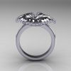 14K White Gold Diamond Water Lily Leaf Wedding Ring Engagement Ring NN121-14KWGD-2