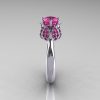 10K White Gold 1.0 Carat Pink Sapphire Tulip Solitaire Engagement Ring NN119-10KWGPS-3