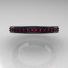 Modern Vintage 14K Black Gold Pink Sapphire Matching Wedding Band R102B-14KBGPS-2
