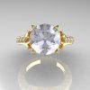 Classic French 14K Yellow Gold 3.0 Carat Simulation Diamond CZ Solitaire Wedding Ring R401-14KYGSDCZ-4