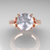 Classic French 14K Rose Gold 3.0 Carat Simulation Diamond CZ Solitaire Wedding Ring R401-14KRGSDCZ-4