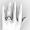 Classic French 950 Platinum Gold 3.0 Carat Simulation and Natural Diamond Solitaire Wedding Ring R401-PLATDSD-5