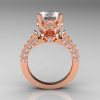 Classic French 14K Rose Gold 3.0 Carat Simulation Diamond CZ Solitaire Wedding Ring R401-14KRGSDCZ-2