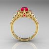 Classic French 14K Yellow Gold 1.0 Carat Ruby Lace Ring R175-14YGR-2