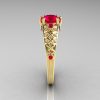 Classic French 14K Yellow Gold 1.0 Carat Ruby Lace Ring R175-14YGR-3
