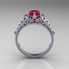 Classic French 10K White Gold 1.0 Carat Ruby Lace Ring R175-10WGR-2