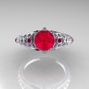 Classic French 10K White Gold 1.0 Carat Ruby Lace Ring R175-10WGR-4