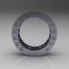 Mens Modern 10K White Gold Simulation Diamond CZ Channel Cluster Infinity Wedding Band R174-10WGSDCZ-4