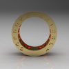 Mens Modern 14K Yellow Gold Orange Sapphire Channel Cluster Infinity Wedding Band R174-14YGOS-4