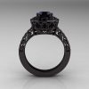 14K Black Gold 1.0 Carat Black Diamond Wedding Ring Engagement Ring R199-14KBGBD-2