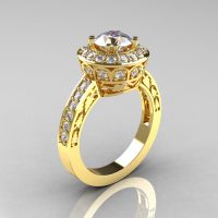 14K Yellow Gold 1.0 Carat Cubic Zirconia Diamond Wedding Ring Engagement Ring R199-14KYGDCZ-1