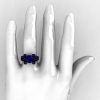 Beatrice – French Vintage 14K Black Gold 3.0 CT Blue Sapphire Pisces Wedding Ring Engagement Ring Y228-14KBGBS-3