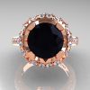 Modern Edwardian 14K Rose Gold 3.0 Carat Black and White Diamond Engagement Ring Wedding Ring Y404-14KRGDBD-3