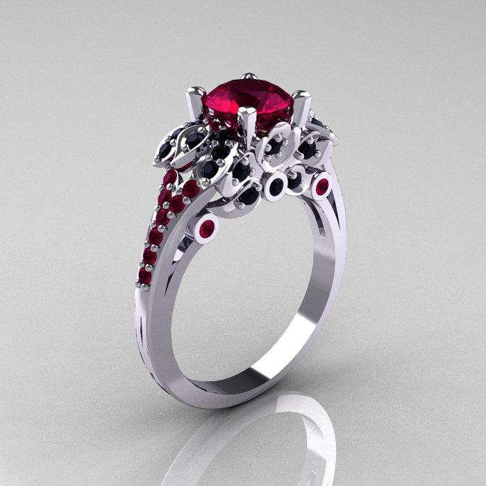 Fizzy Pinky Rings - White Diamonds & Red Enamel