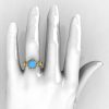 French Antique 14K Yellow Gold 3.0 Carat Sleeping Beauty Turquoise Diamond Solitaire Wedding Ring Y235-14KYGDSBT-3