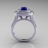 Classic Soleste 14K White Gold 1.0 Ct Blue Sapphire Diamond Ring R236-14KWGDBS-2