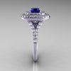 Classic Soleste 14K White Gold 1.0 Ct Blue Sapphire Diamond Ring R236-14KWGDBS-3