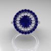 Soleste Style 14K White Gold 1.0 Ct Blue Sapphire Diamond Ring R236A-14KWGDBS-4