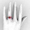 Classic French 14K White Gold 1.0 Ct Princess Rubies Engagement Wedding Ring Bridal Set AR125S-14WGR-5