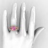 French Vintage 14K Rose Gold 3.8 Carat Princess Light Pink Sapphire Diamond Solitaire Ring R222-RGDLPS-4