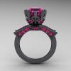 Modern Vintage 14K Gray Gold 3.0 Carat Pink Sapphire Solitaire Engagement Ring R253-14KGGPS-2