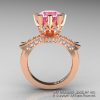 Modern Vintage 14K Rose Gold 3.0 Ct Light Pink Sapphire Diamond Solitaire Engagement Ring R253-14KRGDLPS-2