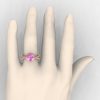Modern Vintage 14K Rose Gold 3.0 Ct Light Pink Sapphire Diamond Solitaire Engagement Ring R253-14KRGDLPS-4