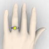 Classic Victorian 14K White Gold 1.0 Ct Yellow Sapphire Solitaire Engagement Ring R506-14KWGYS-4