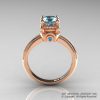 Classic Victorian 14K Rose Gold 1.0 Ct Blue Topaz Solitaire Engagement Ring R506-14KRGBT-2