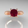 Classic Victorian 14K Rose Gold 1.0 Ct Garnet Solitaire Engagement Ring R506-14KRGG-3