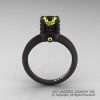 Classic Victorian 14K Black Gold 1.0 Ct Yellow Topaz Solitaire Engagement Ring R506-14KBGYT-2
