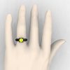 Classic Victorian 14K Black Gold 1.0 Ct Yellow Topaz Solitaire Engagement Ring R506-14KBGYT-4