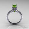 Classic Victorian 14K White Gold 1.0 Ct Peridot Solitaire Engagement Ring R506-14KWGP-2