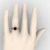 Classic Victorian 14K Rose Gold 1.0 Ct Black Diamond Solitaire Engagement Ring R506-14KRGBD-4