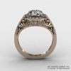 Italian 14K Rose Gold 1.0 Ct Cubic Zirconia Diamond Engagement Ring Wedding Ring R280-14KRGDCZ-2