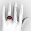 High Fashion 14K  Matte Black Gold 3.0 Ct Ruby Black Diamond Designer Wedding Ring R407-14KMBGBDR-4