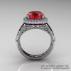 High Fashion 14K White Gold 3.0 Ct Ruby Diamond Designer Wedding Ring R407-14KWGDR-2