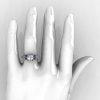 Classic 14K White Gold 1.0 Ct White Sapphire Diamond Solitaire Wedding Ring R410-14KWGDWS-4