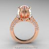 Classic 14K Rose Gold 1.0 Ct White Sapphire Diamond Solitaire Wedding Ring R410-14KRGDWS-2