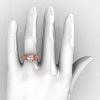 Classic 14K Rose Gold 1.0 Ct White Sapphire Diamond Solitaire Wedding Ring R410-14KRGDWS-4